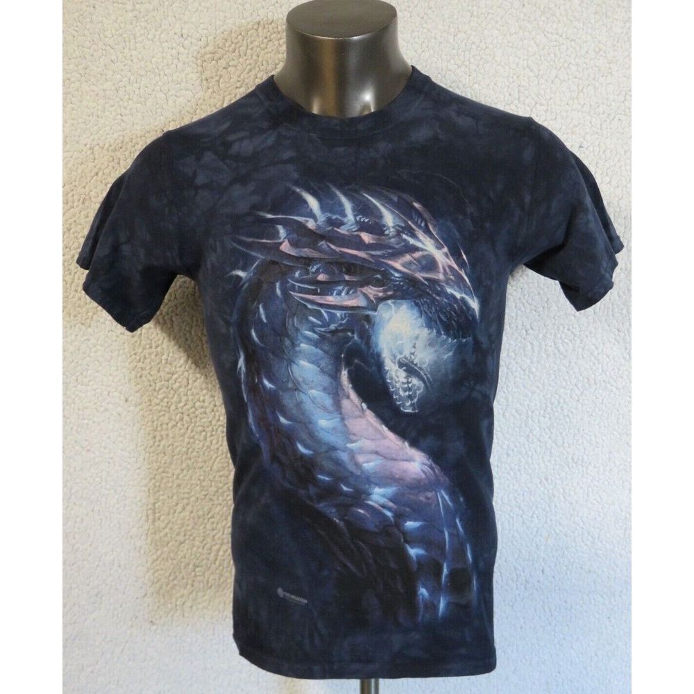 Mens The Mountain T Shirt Size S Cotton USA Blue Water Dragon 2018 Graphic Print